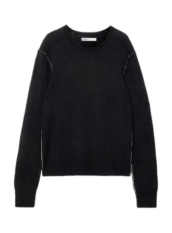 all saints knitwear manstaged cardigan - m006kf black ecru white