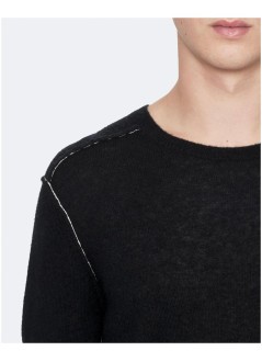 all saints knitwear manstaged cardigan - m006kf black ecru white