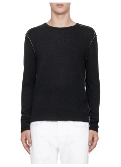 all saints knitwear manstaged cardigan - m006kf black ecru white