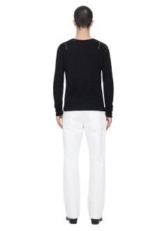 all saints knitwear manstaged cardigan - m006kf black ecru white