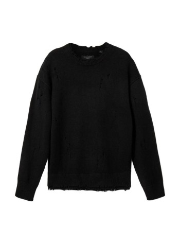 all saints knitwear manwolf crew - m017kf black