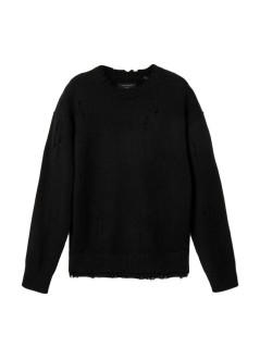 all saints knitwear manwolf crew - m017kf black