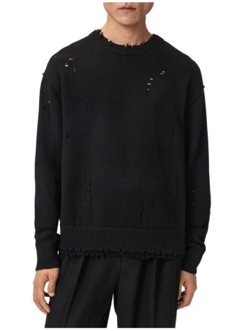 all saints knitwear manwolf crew - m017kf black 2