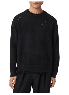 all saints knitwear manwolf crew - m017kf black