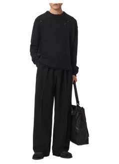all saints knitwear manwolf crew - m017kf black