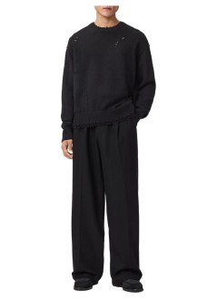 all saints knitwear manwolf crew - m017kf black