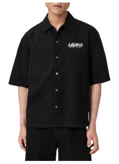all saints shirt mansynth ss shirt - m033sf orca black