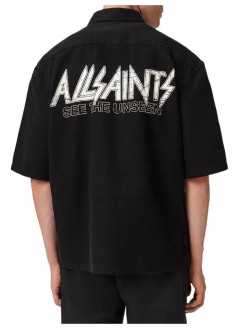 all saints shirt mansynth ss shirt - m033sf orca black