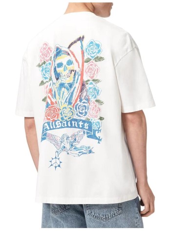 all saints t-shirt mancray ss crew - m024pf chalk white 2