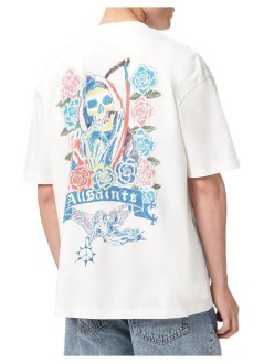 all saints t-shirt mancray ss crew - m024pf chalk white