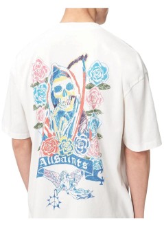 all saints t-shirt mancray ss crew - m024pf chalk white