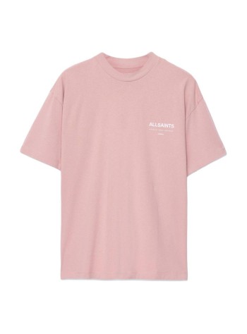all saints t-shirt manbackstage ss crew - m033pf woodrose pink