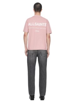 all saints t-shirt manbackstage ss crew - m033pf woodrose pink