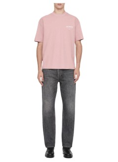 all saints t-shirt manbackstage ss crew - m033pf woodrose pink