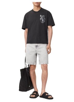 all saints t-shirt manseraph ss crew - m034pf washed black