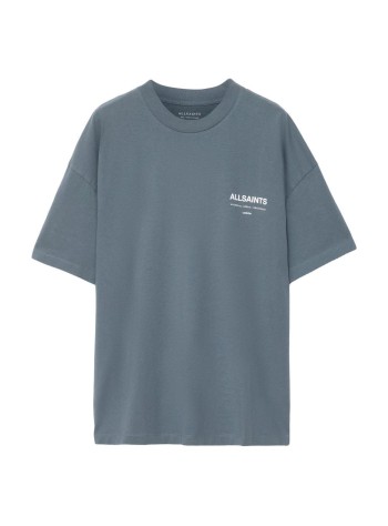 all saints t-shirt manbackstage ss crew - m033pf lunar blue
