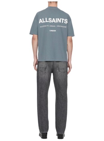 all saints t-shirt manbackstage ss crew - m033pf lunar blue 2