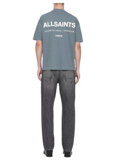 all saints t-shirt manbackstage ss crew - m033pf lunar blue