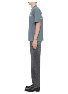 all saints t-shirt manbackstage ss crew - m033pf lunar blue