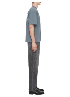 all saints t-shirt manbackstage ss crew - m033pf lunar blue