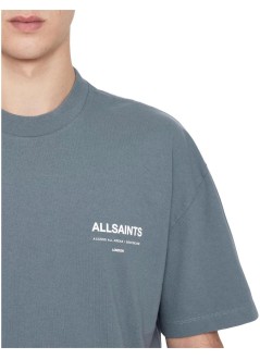all saints t-shirt manbackstage ss crew - m033pf lunar blue