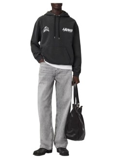 all saints sweater manchromium oth hoody - m001nf washed black