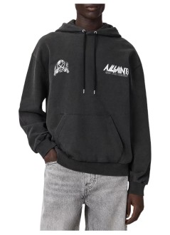 all saints sweater manchromium oth hoody - m001nf washed black