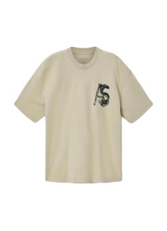all saints t-shirt manlinx ss crew - m015pf khaki green