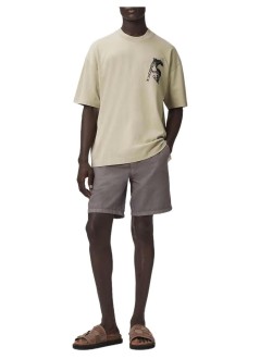 all saints t-shirt manlinx ss crew - m015pf khaki green