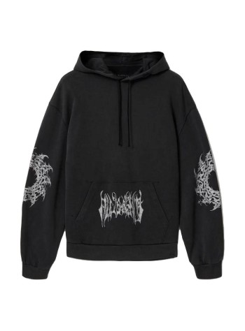 all saints sweater manhelvette oth hoody - m011nf washed black