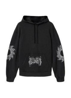 all saints sweater manhelvette oth hoody - m011nf washed black