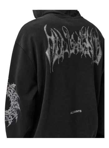 all saints sweater manhelvette oth hoody - m011nf washed black 2