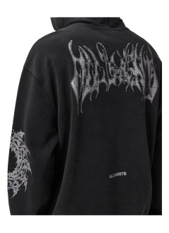 all saints sweater manhelvette oth hoody - m011nf washed black
