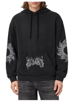 all saints sweater manhelvette oth hoody - m011nf washed black