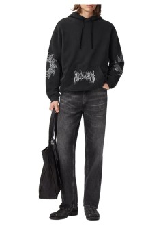 all saints sweater manhelvette oth hoody - m011nf washed black