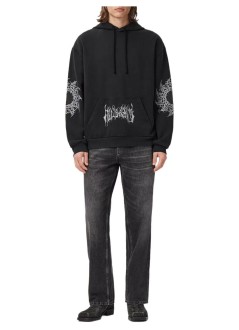 all saints sweater manhelvette oth hoody - m011nf washed black