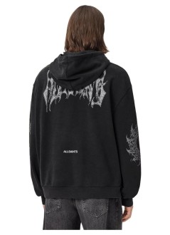 all saints sweater manhelvette oth hoody - m011nf washed black