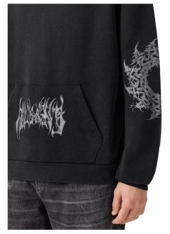 all saints sweater manhelvette oth hoody - m011nf washed black