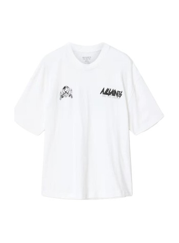all saints t-shirt manchromium ss crew - m001pf ashen white
