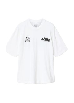 all saints t-shirt manchromium ss crew - m001pf ashen white
