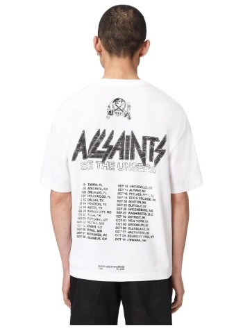 all saints t-shirt manchromium ss crew - m001pf ashen white 2