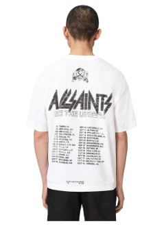 all saints t-shirt manchromium ss crew - m001pf ashen white