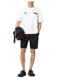 all saints t-shirt manchromium ss crew - m001pf ashen white