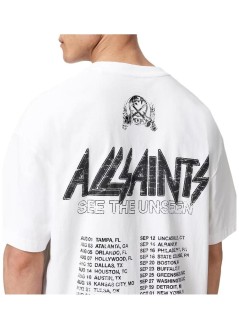 all saints t-shirt manchromium ss crew - m001pf ashen white