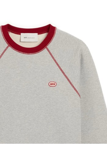 ami sudadera hombre sweatshirt with ami bouclette oval patch - hsw795je0244 a266 2