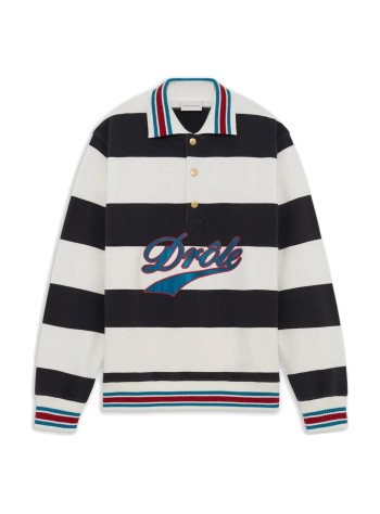 drôle de monsieur polo hombre drôle embroidered stripes polo - mpl183co324 off white