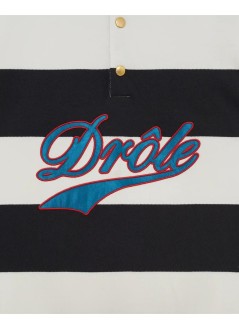 drôle de monsieur polo hombre drôle embroidered stripes polo - mpl183co324 off white