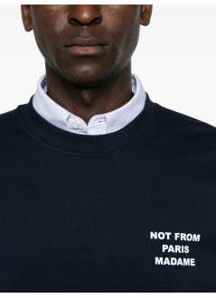 drôle de monsieur sudadera hombre bold slogan sweatshirt - msw149co127 navy