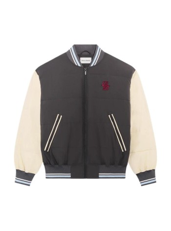 drôle de monsieur outerwear hombre drôle horses embroidered puffer jacket - mjt315pl148 grey