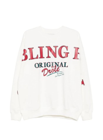 drôle de monsieur sudadera hombre gambling hall printed sweatshirt - msw211co127 off white